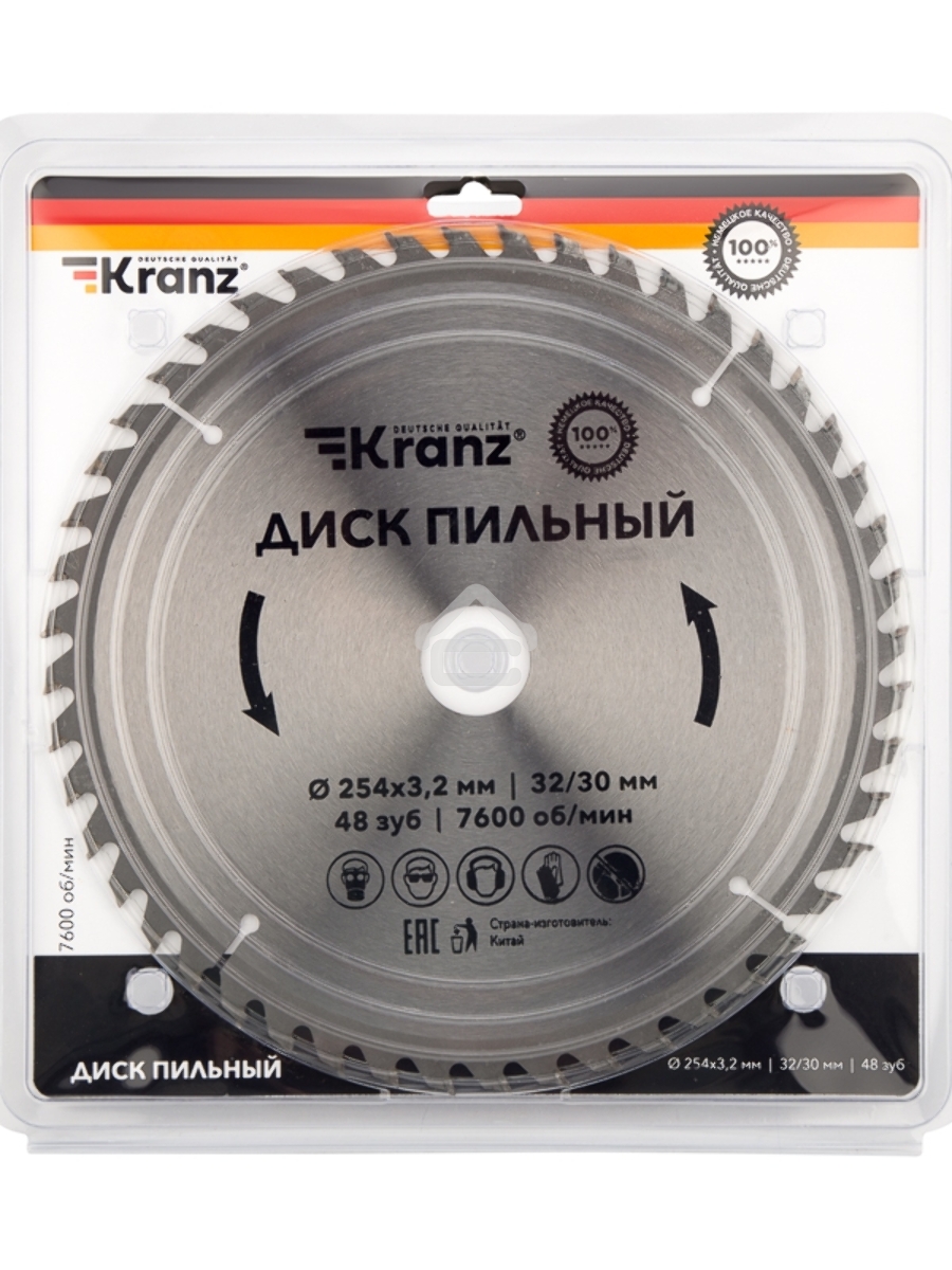 Диск пильный 254 мм х 48 зуб х 32/30 мм Kranz