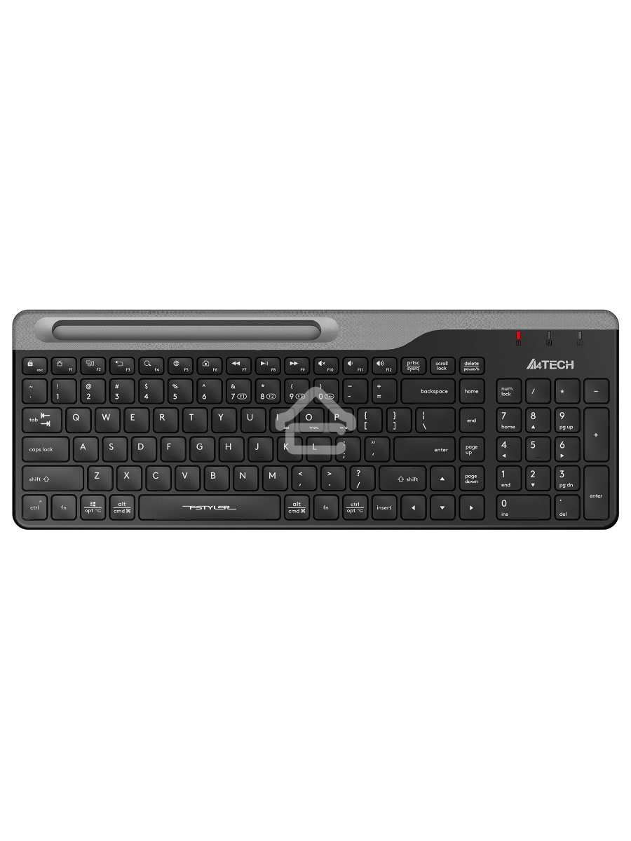 Клавиатура A4Tech Fstyler FBK25 беспроводная, USB, Bluetooth/Радиоканал, черный/серый