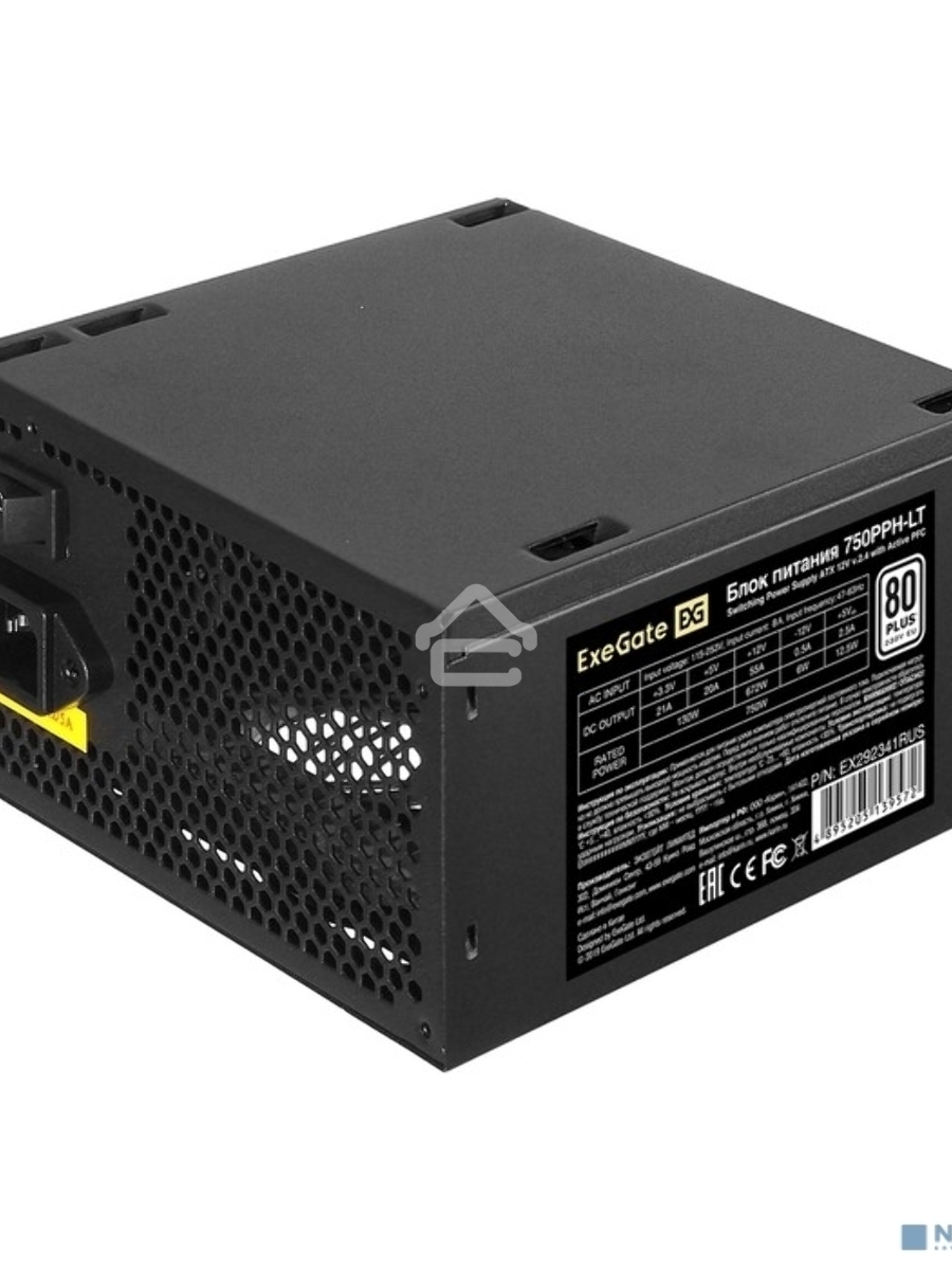 Блок питания ExeGate 750PPH-LT-OEM RTL (EX292341RUS-OEM), 750Вт, 80 PLUS, 120мм, черный