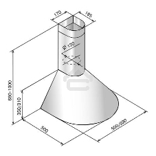 Вытяжка каминная Elikor Эпсилон 60П-430-П3Л белый/золотистый, 59.5 см, 430 куб. м/ч, 54 дБ