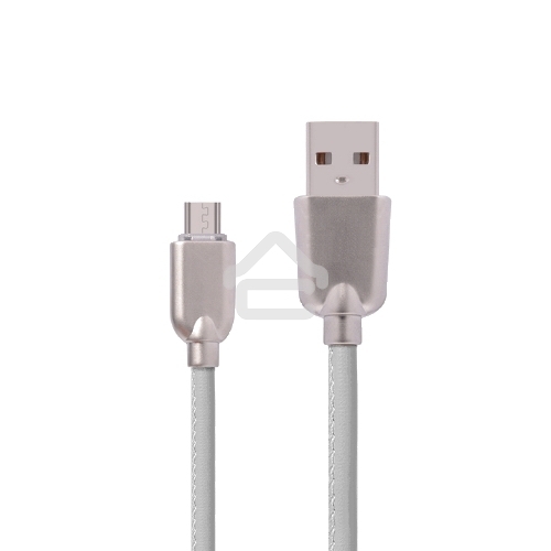 Кабель USB ACD-Allure MicroUSB - USB-A Кожа, 1м, белый