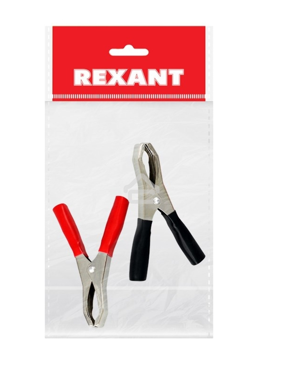 Зажим крокодил Rexant, длина 98 мм, ток 50A, 2 шт., пакет БОПП