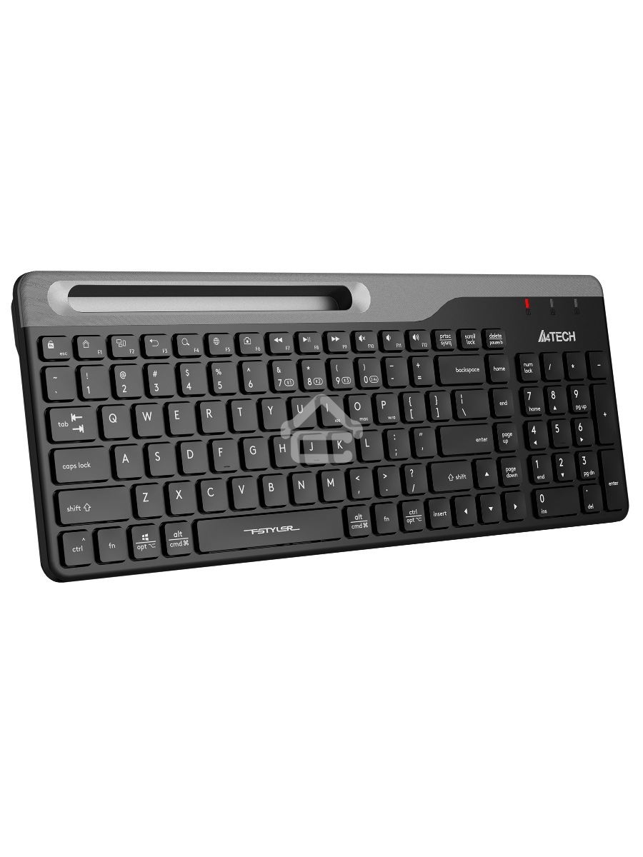 Клавиатура A4Tech Fstyler FBK25 беспроводная, USB, Bluetooth/Радиоканал, черный/серый