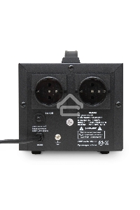 Стабилизатор напряжения Powerman AVS 1000D Black (220В±8% 1000ВА,8А,КПД 98%, циф. индикация вх./вых.)