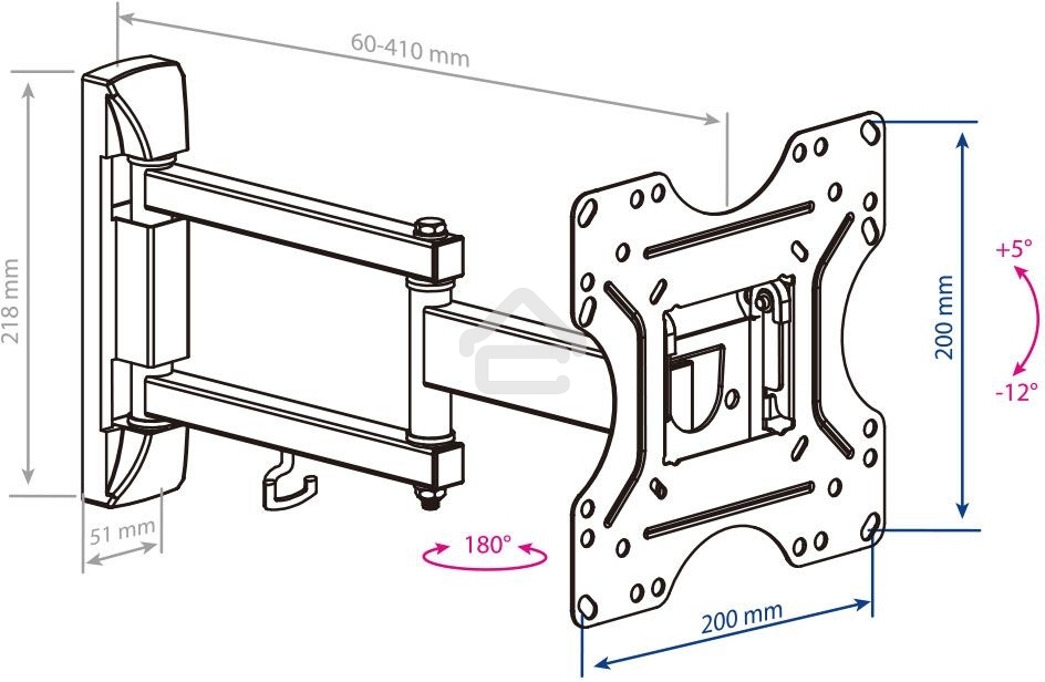 Кронштейн KROMAX OPTIMA-214 черный 20