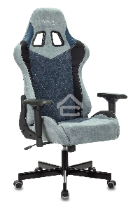 Кресло игровое Бюрократ VIKING 7 KNIGHT BL FABRIC синий текстиль/эко.кожа крестовина металл/пластик
