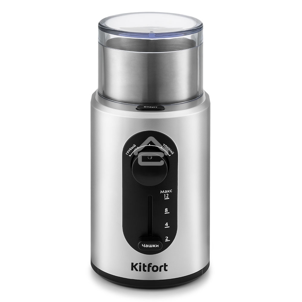 Кофемолка Kitfort KT-748 200Вт сист.помол.:ротац.нож вместим.:70гр нержавеющая сталь/черный