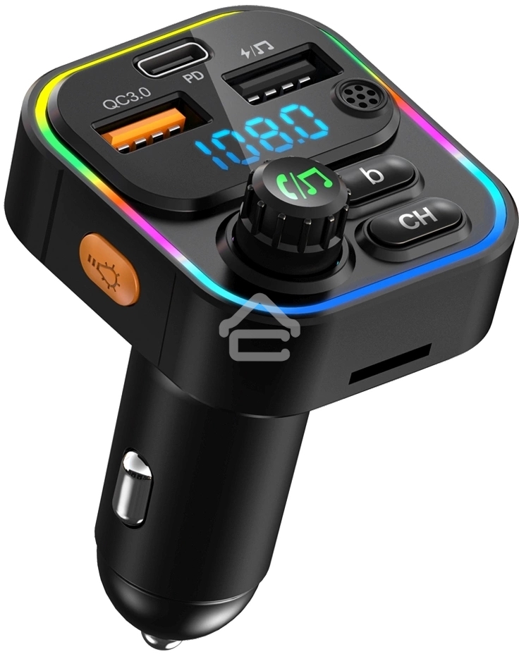 Автомобильный FM-модулятор ACV FMT-130B черный BT USB (40580)