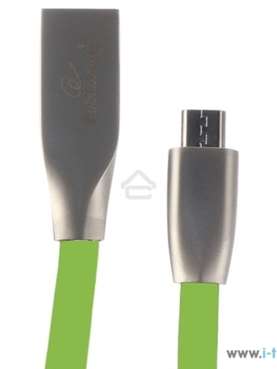 Кабель USB 2.0 Cablexpert CC-G-mUSB01Gn-1M, AM/microB, серия Gold, длина 1м, зеленый, блистер