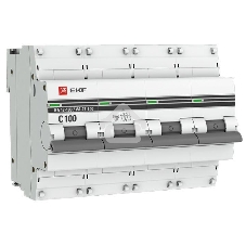 Выключатель автоматический модульный 4п C 100А 10кА ВА 47-100 PROxima EKF mcb47100-4-100C-pro