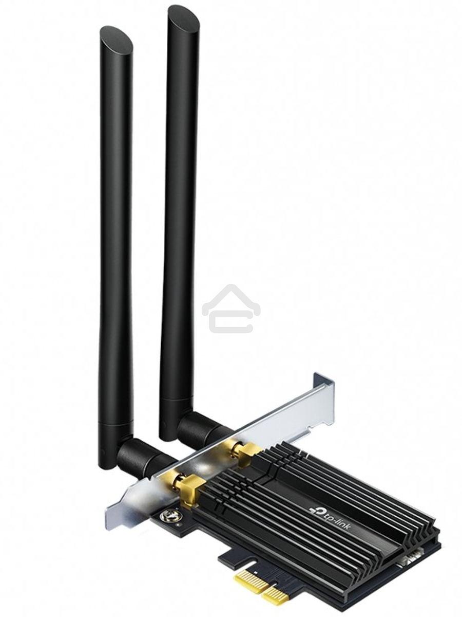 Адаптер 11AX 3000Mbps dual-band PCI-E adapter, 2402Mbps at 5G and 574Mbps at 2.4G, support Bluetooth 5.0, WPA2 encryption, two external Antennas.