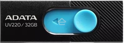 Флешка USB ADATA UV220 (AUV220-32G-RBKBL), 32Gb, USB 2.0, R/W 15/5, черный/голубой