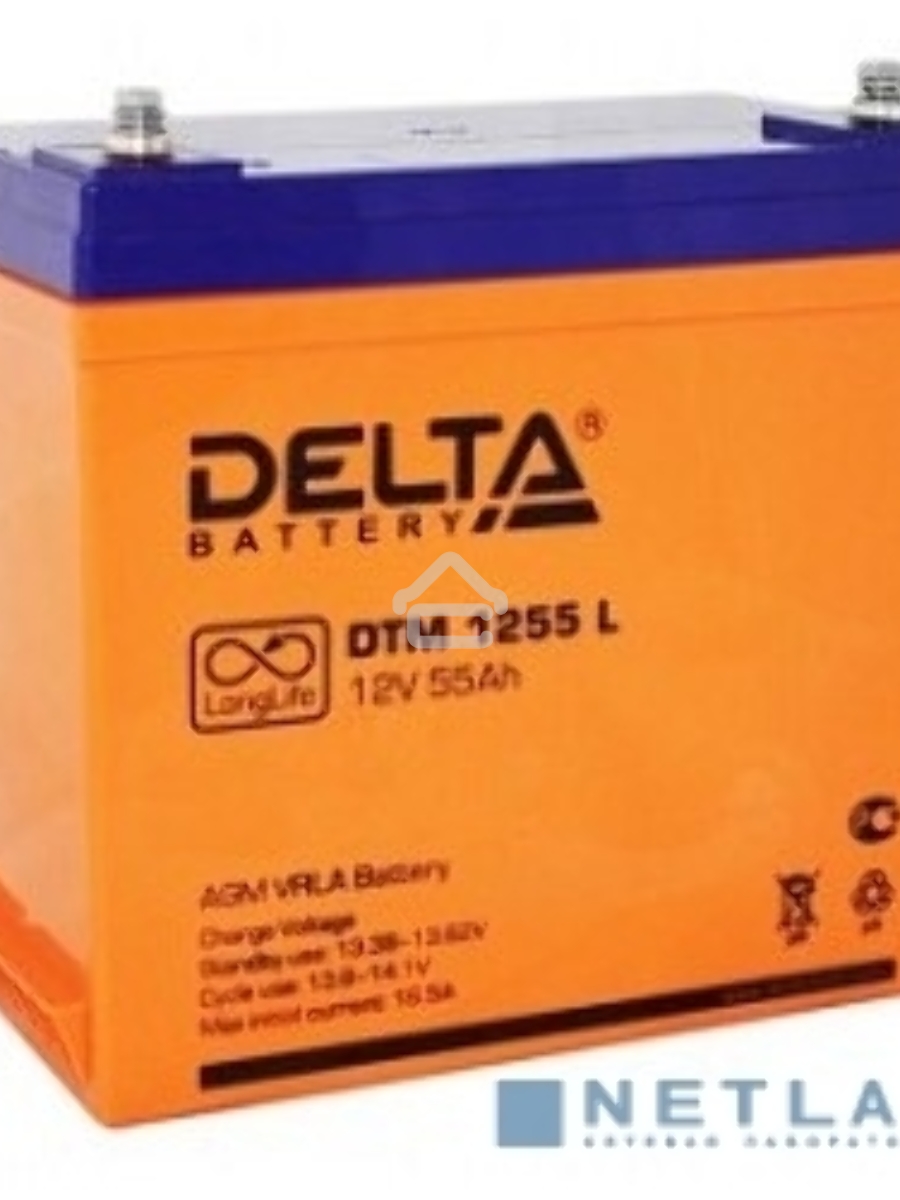 Аккумуляторная батарея Delta DTM 1255 L напряжение 12В, емкость 55Ач (239x132x210mm)