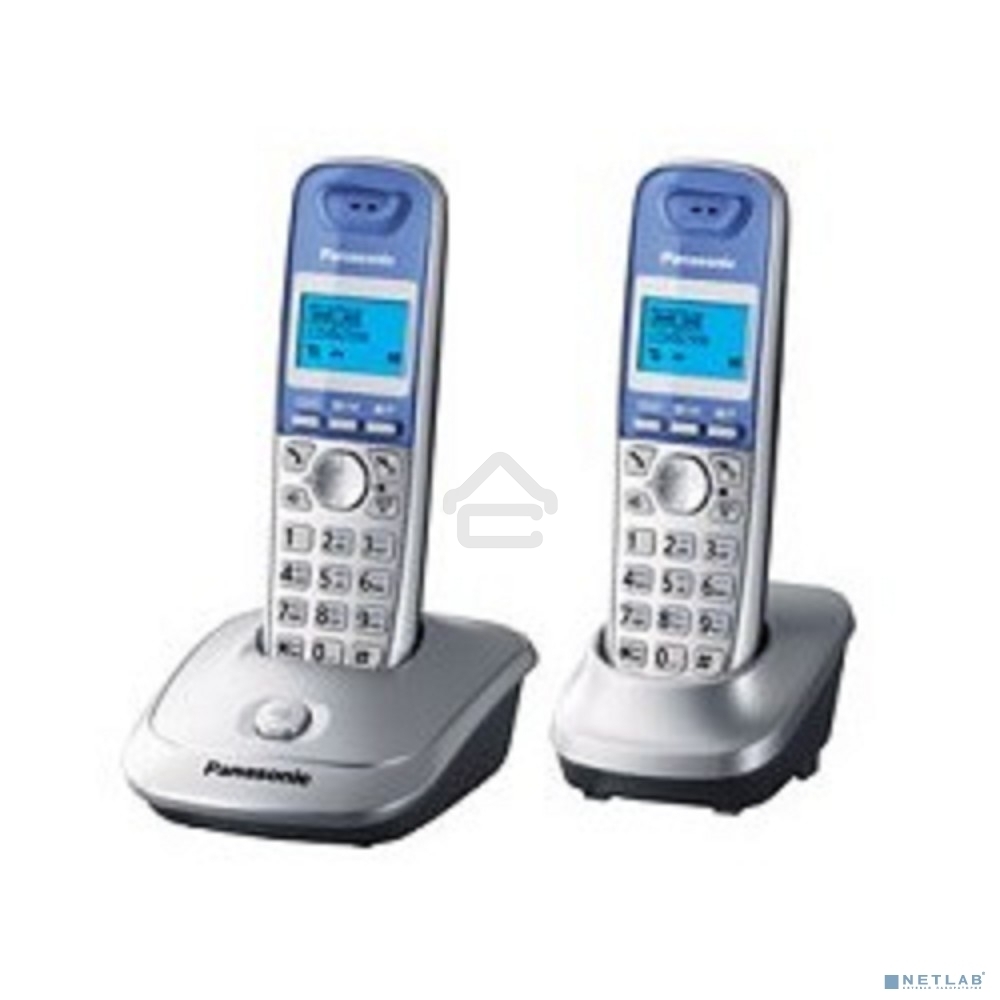 Телефон беспроводной (DECT) Panasonic KX-TG2512RUS (серебристый) Доп трубка в комплекте,АОН, Caller ID,спикерфон на трубке,полифония