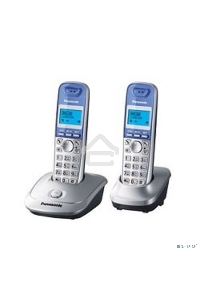 Телефон беспроводной (DECT) Panasonic KX-TG2512RUS (серебристый) {Доп трубка в комплекте,АОН, Caller ID,спикерфон на трубке,полифония}