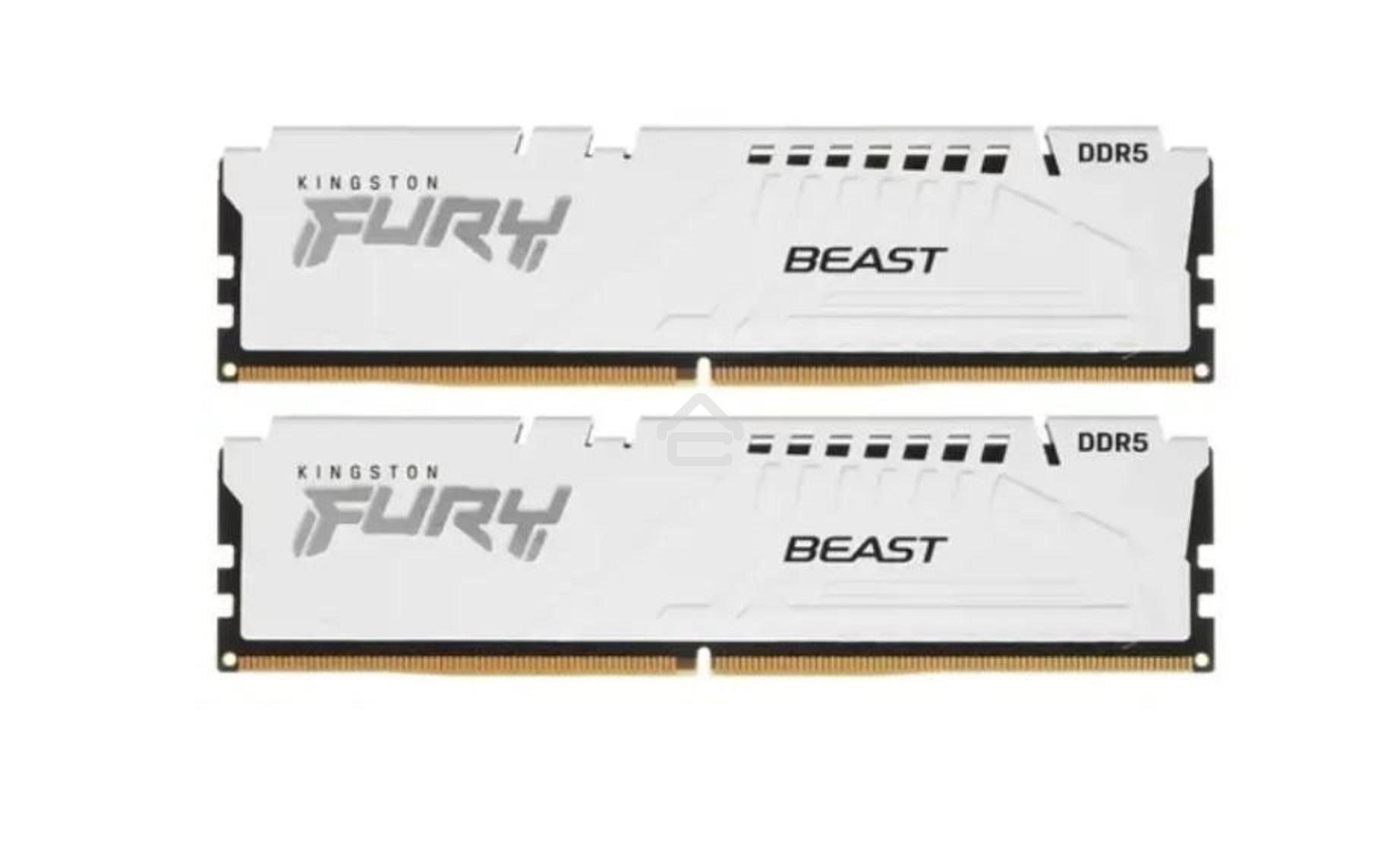 Оперативная память Kingston Fury Beast, DDR5, 32Gb (2x16Gb), 5600MHz, CL40, DIMM, с радиатором, белый