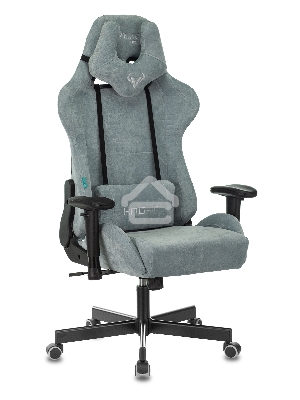 Кресло игровое Бюрократ VIKING KNIGHT LT28 FABRIC серо-голубой крестовина металл/пластик