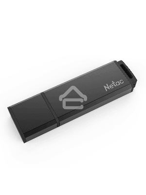 Флеш диск Netac U351 NT03U351N-064G-30BK, 64Gb, USB3.0, с колпачком, металлическая чёрная