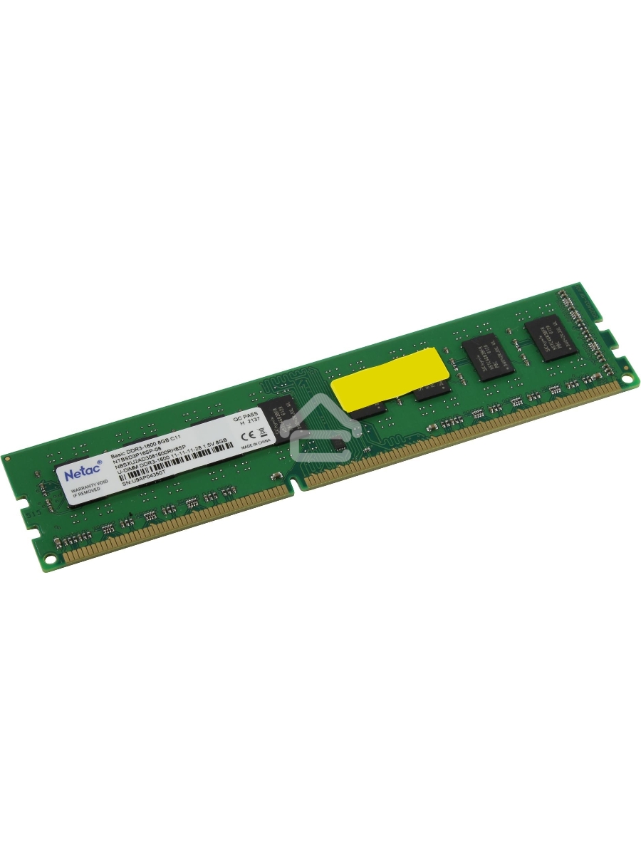 Оперативная память NETAC Basic, DDR3, 8GB (1x8GB), 1600MHz, CL11, DIMM