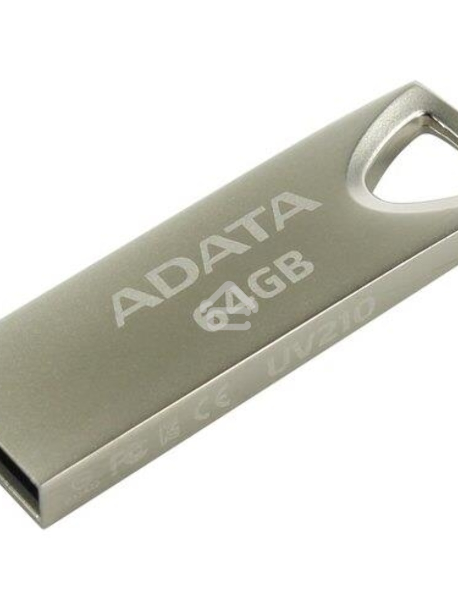 Флеш диск 64GB ADATA UV210, USB 2.0, Металлич. Серебро
