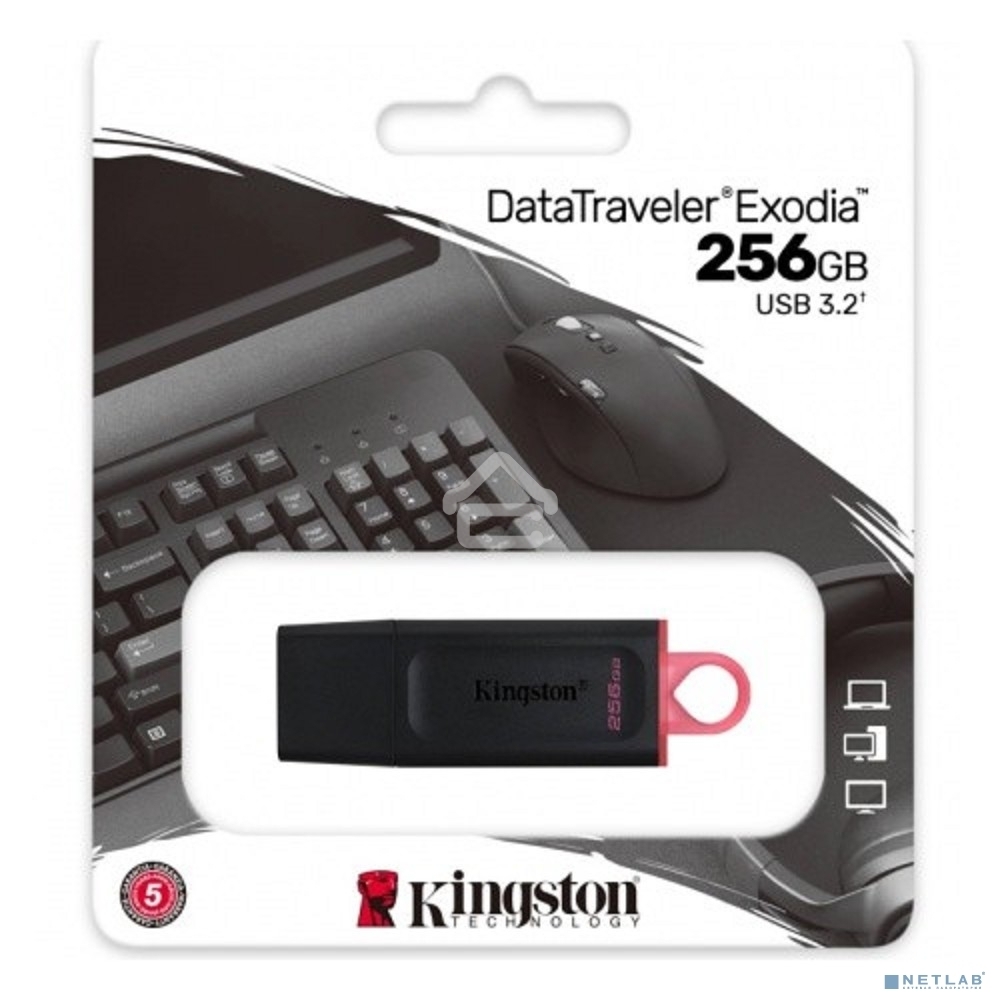 Флешка USB R/W R/W Kingston 256GB USB3.2 Gen1 DataTraveler Exodia (Black + Pink)