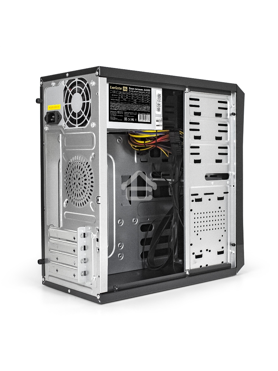 Компьютерный корпус Exegate EX284021RUS Minitower BA-201 Black, mATX, <AA500, 80mm>, 2*USB, Audio