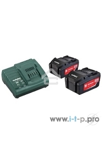 Набор аккумуляторов Metabo в + ЗУ 2 акк 4.0Ач 18В+ЗУ ASC 30-36