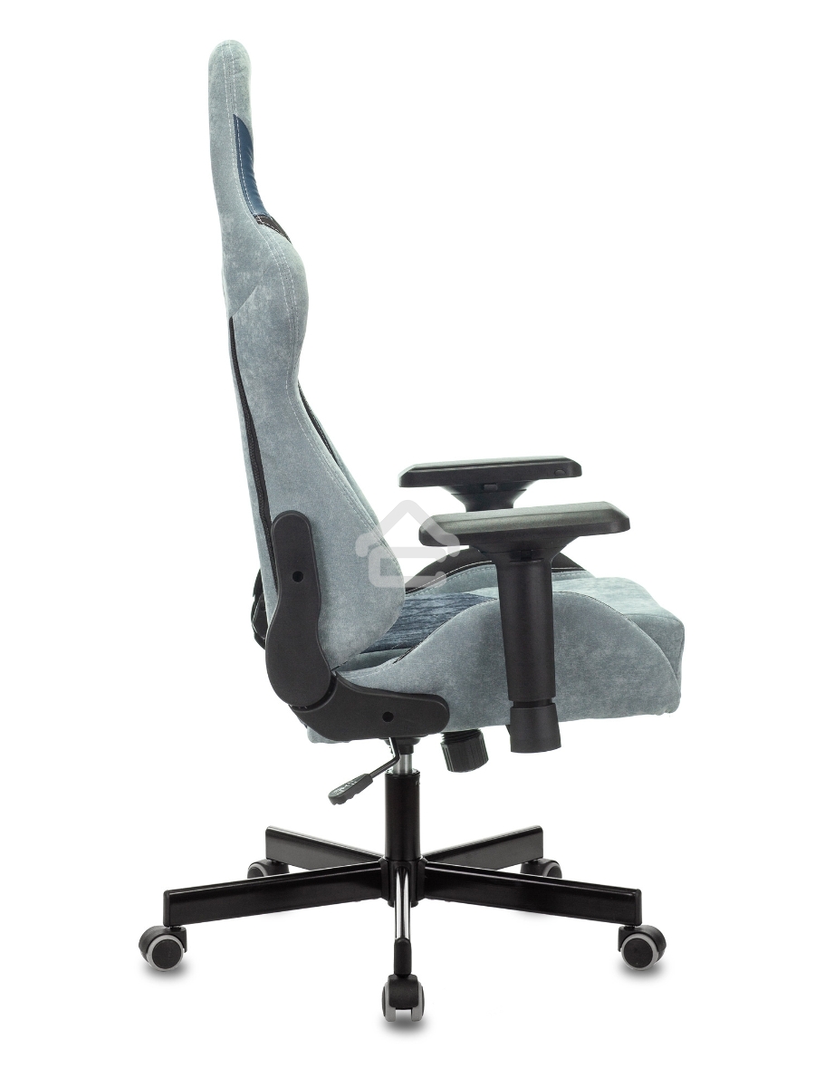 Кресло игровое Бюрократ VIKING 7 KNIGHT BL FABRIC синий текстиль/эко.кожа крестовина металл/пластик
