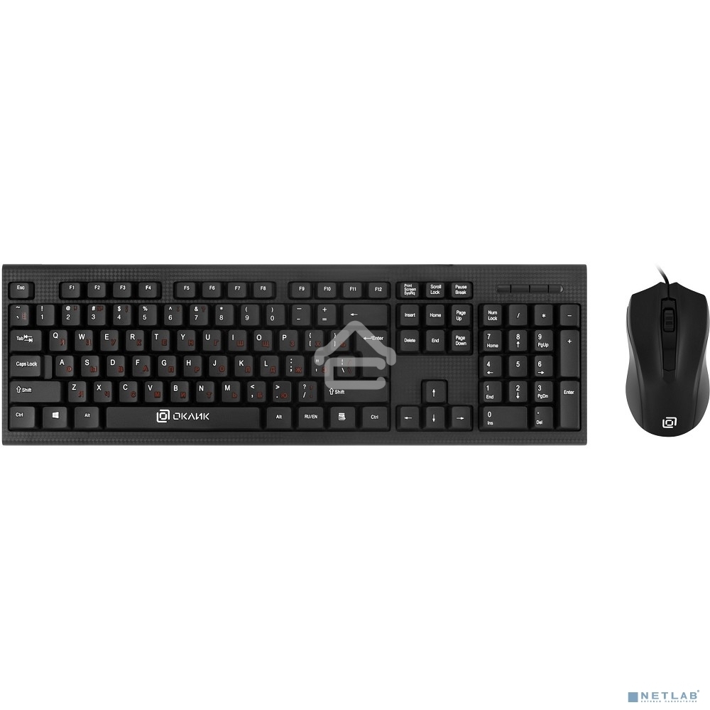 Комплект клавиатура + мышь Oklick 620M клав:черный мышь:черный USB