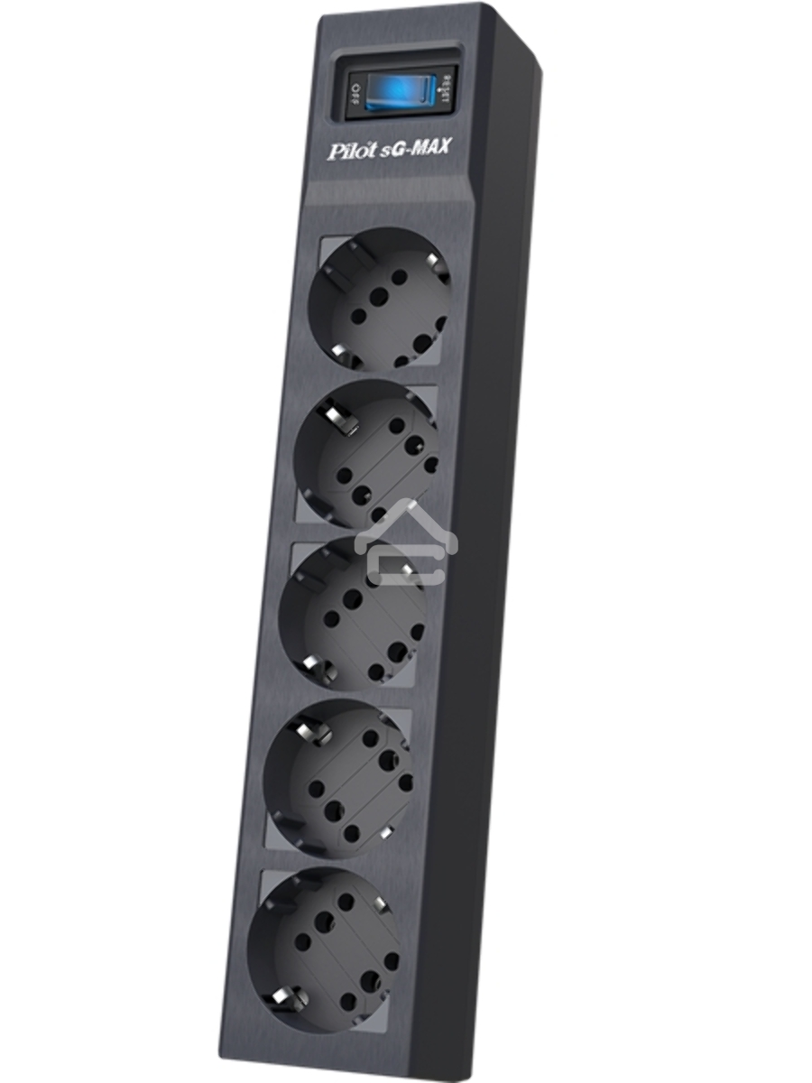 Сетевой фильтр Pilot sG-Max 5 outlets (GP), 15А/3.3 kVt, automatic circuit-breaker, 1.8 m, gfaphite