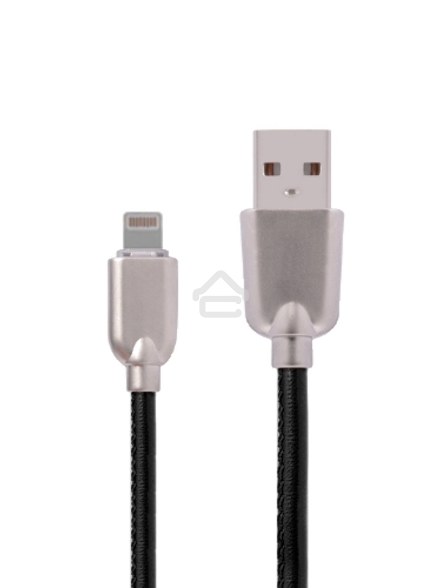 Кабель USB ACD-Allure Lightning ~ USB-A Кожа, 1м, черный (ACD-U926-P5B)
