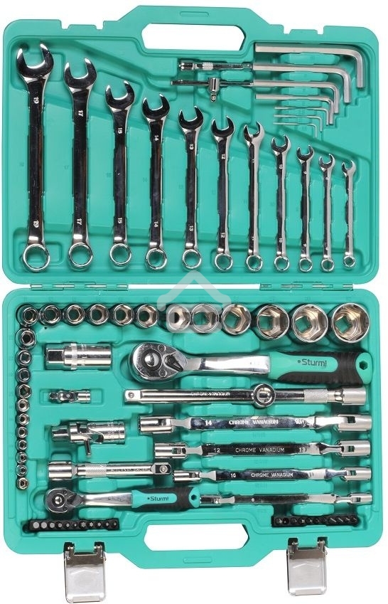 Набор головок и ключей 77 пред. УСИЛЕННЫЙ КЕЙС, МЕТАЛЛ. ЗАМКИ Sturm!