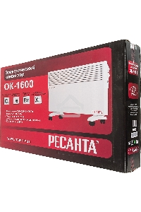 Конвектор Ресанта ОК-1600 белый, 1600 Вт, 20 м2, термостат