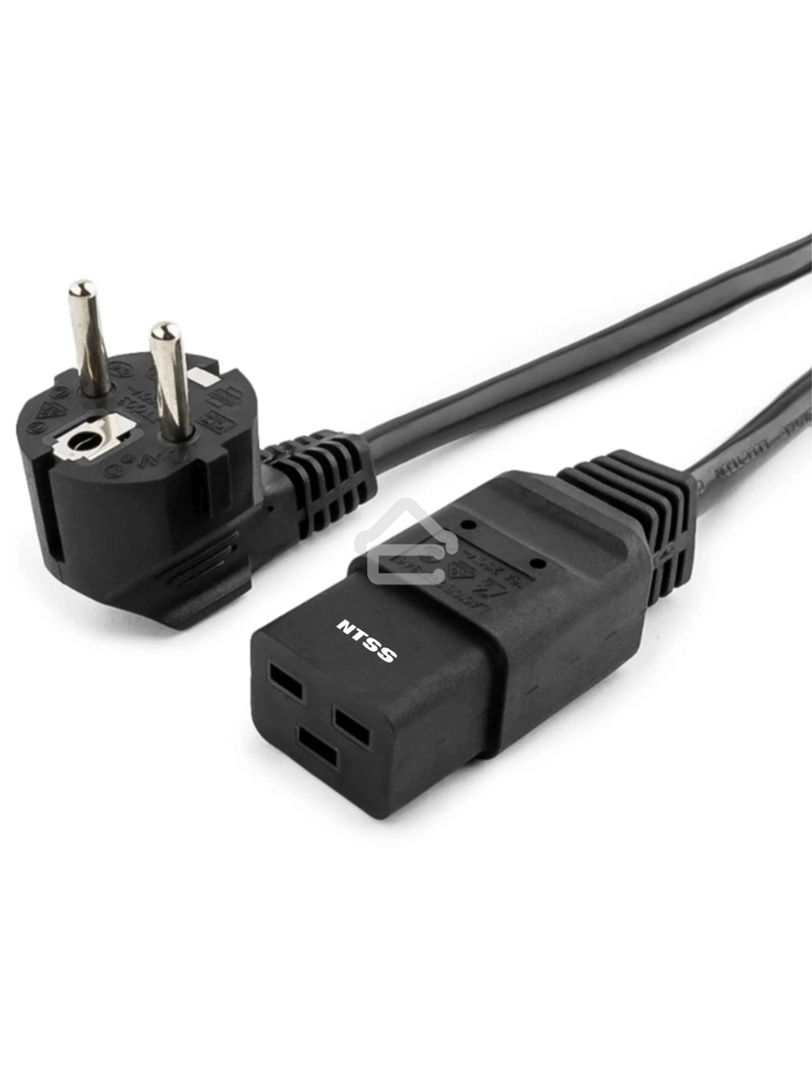 Шнур питания NTSS NTSS-PC19772 C19-Schuko проводник.:3x1.5мм2 3м 220/250В 16А черный