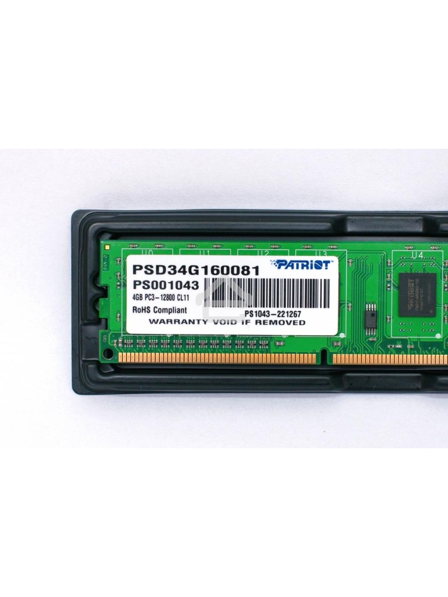 Оперативная память Patriot, DDR3, 4GB (1x4 GB), 1600 MHz, CL11, DIMM