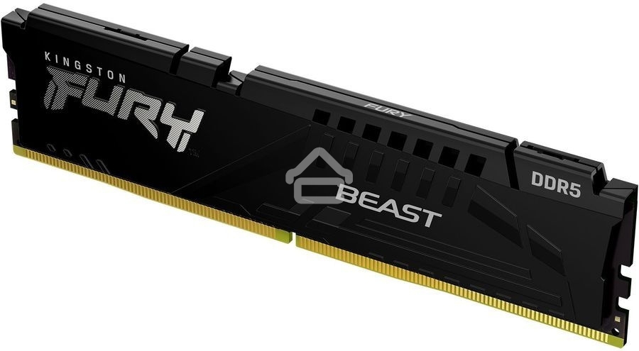 Оперативная память Kingston Fury Beast Black, DDR5, 32GB (1x32 GB), 6000 MHz, CL36, DIMM, радиатор, черный