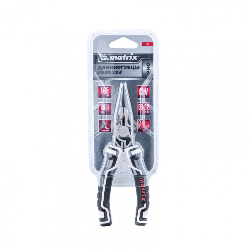 Длинногубцы Matrix прямые 165 мм усиленная система, PRO