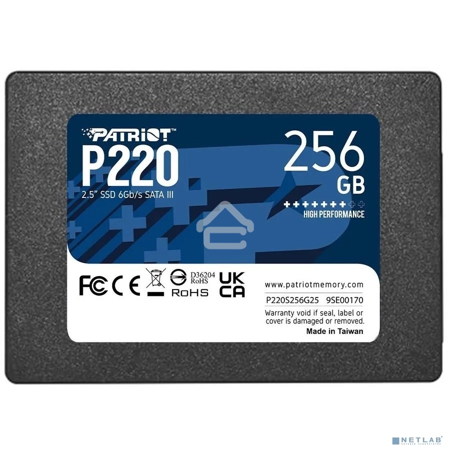 Накопитель SSD Patriot P220, 256Gb, SATA-III, 2.5
