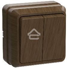 Выключатель 2-кл. ОП ОКТАВА 10А IP20 откр. уст. дуб ИЭК EVO20-K04-10-DC