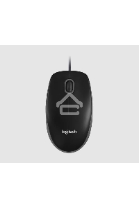 Мышь проводная Logitech B100 черный, 1000 dpi, USB, кнопки - 3