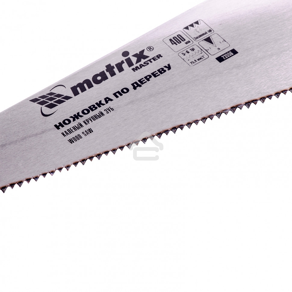 Ножовка по дереву Matrix, 400 мм,зуб 2D,каленый крупный зуб 5-6 TPI,двухкомп.рук-ка