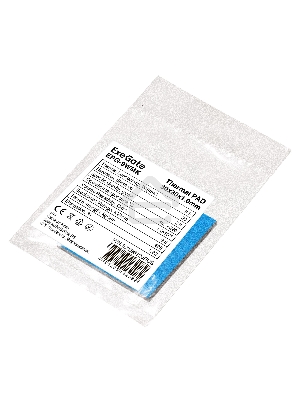 Термопрокладка ExeGate EPG-9WMK (30x30x1.0 mm, 8,5 Вт/ (м•К), теплопроводящая клейкая двухсторонняя)