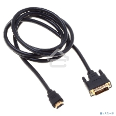 Кабель аудио-видео Buro HDMI (m)/DVI-D (Dual Link) (m) 1.8м. феррит.кольца Позолоченные контакты черный
