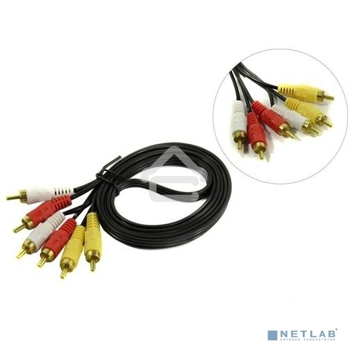 Кабель аудио Exegate EX284947RUS EX-CCV-539-1.5 (3xRCA M/3xRCA M, 1,5м)