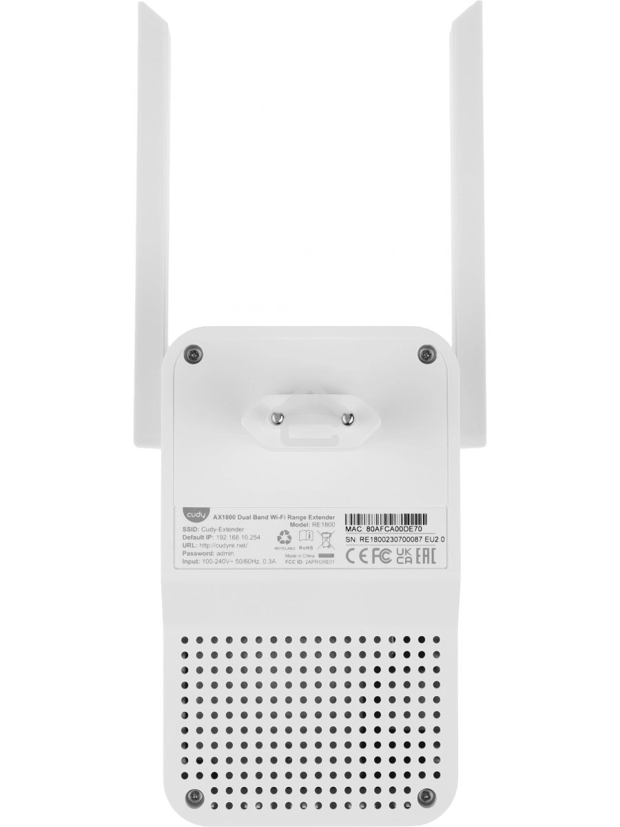 Повторитель беспроводного сигнала Cudy RE1800 AX1800 10/100/1000BASE-TX/Wi-Fi белый