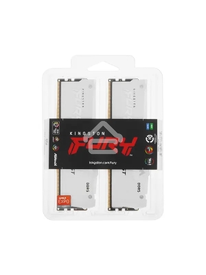 Оперативная память Kingston Fury Beast, DDR5, 32GB (2x16GB), 6000MHz, CL30, с радиатором, RGB, белый