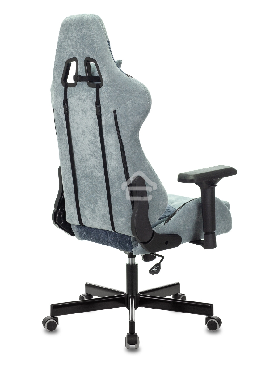 Кресло игровое Бюрократ VIKING 7 KNIGHT BL FABRIC синий текстиль/эко.кожа крестовина металл/пластик