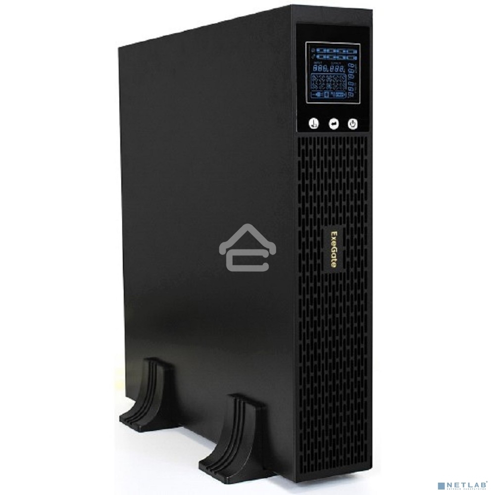 Источник бесперебойного питания Pure Sine Wave ExeGate SinePower UHB-3000.LCD.AVR.1SH.4C13.RJ.USB.2U <3000VA/2400W, LCD, AVR, 1*Schuko+4*C13, RJ45/11, USB, Rackmount 2U/Tower, металлический корпус, Black>