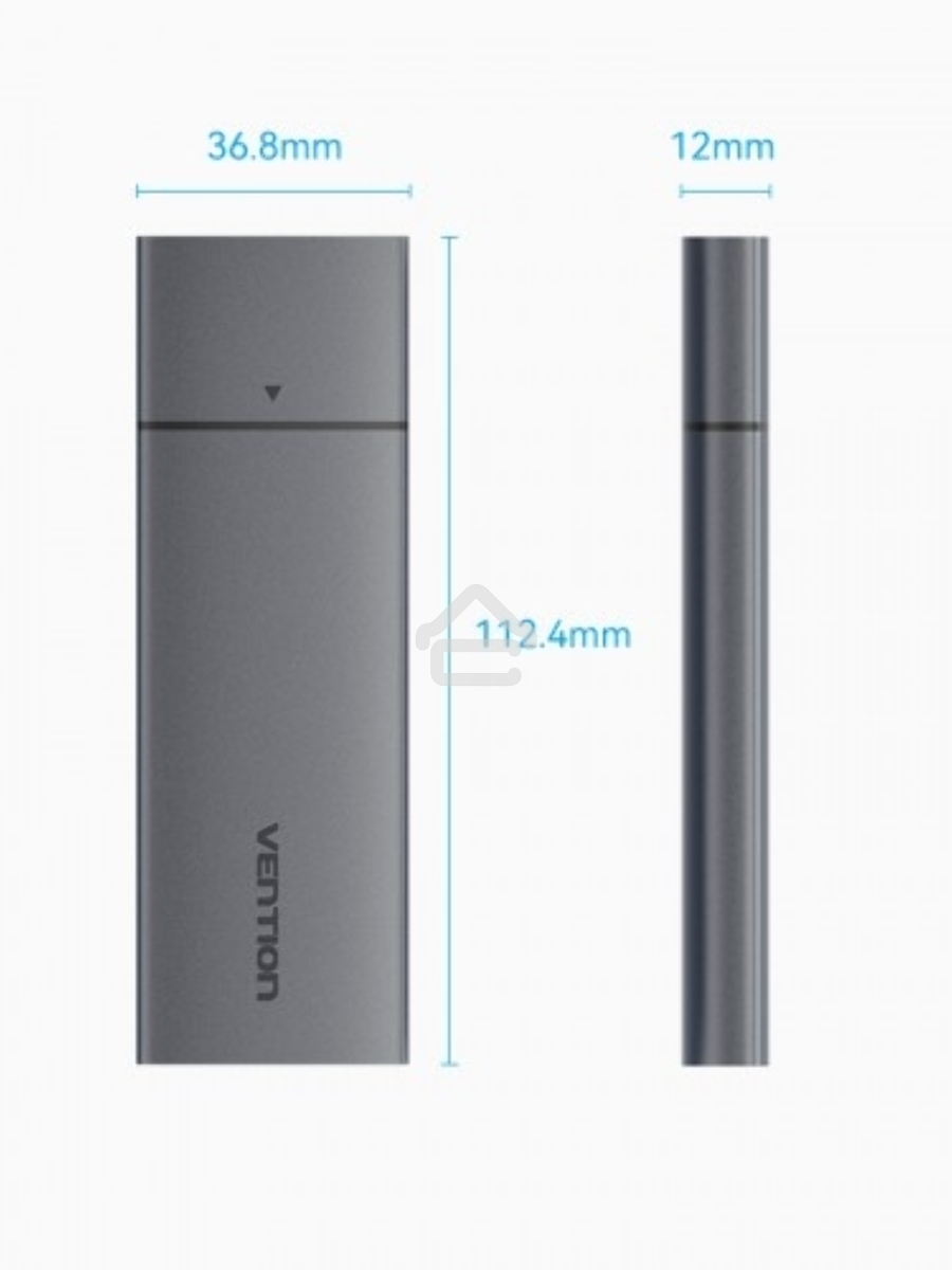 Корпус для SSD Vention USB 3.1 Gen 2-C M.2 NVMe Серый