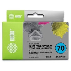 Картридж струйный Cactus CS-C9390 №70 светло-голубой (130 мл.) для HP DesignJetZ2100, Z2100GP, Z3100, Z3100GP, Z3100ps GP, Z3200, Z3200ps, Z5200, Z5400 ePrinter, Z5400ps PostScript